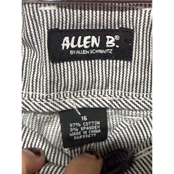 Allen B. by Allen Schwartz pinstriped Paper Bag Shorts - Linen Like Feel - SZ 16 - Picture 3 of 4